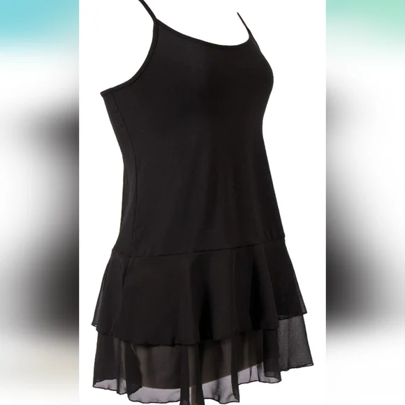 Black ruffle tunic camisole - Picture 3 of 8